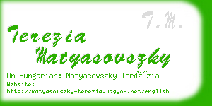 terezia matyasovszky business card